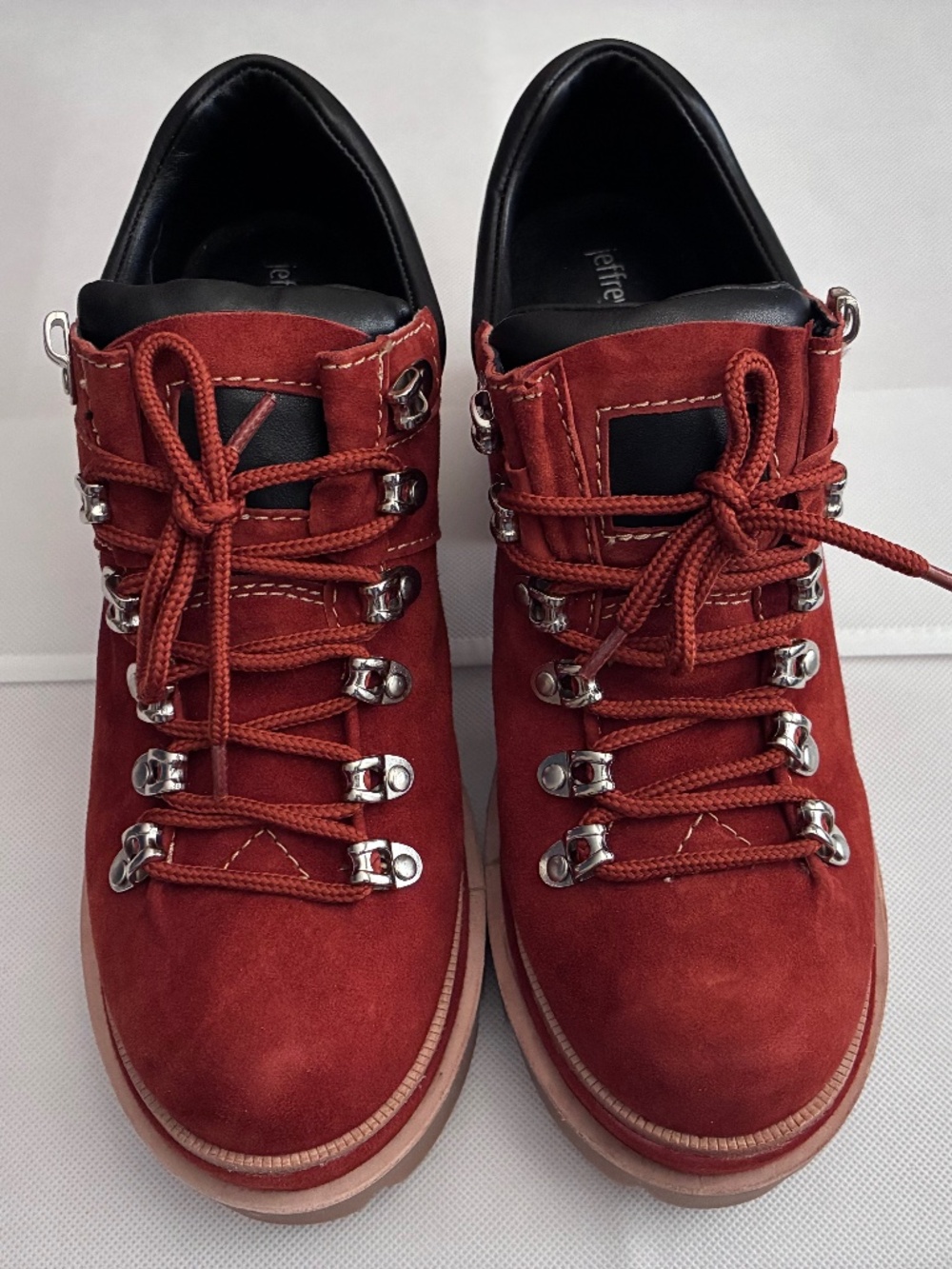 Jeffrey Campbell Terra Cotta Suede Hiker Platforms — NIB — Size 10